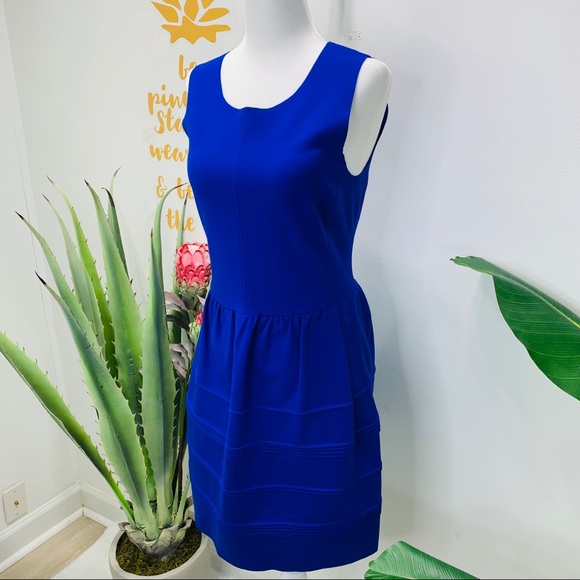 MADEWELL Cobalt Blue Fit Flare Sleeveless Dress - Picture 3 of 12